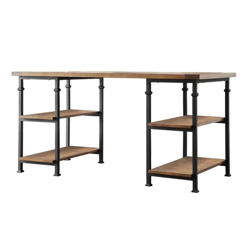 Myra Vintage Industrial Modern 3-piece Desk and 40-inch Bookcase Set by iNSPIRE Q Classic