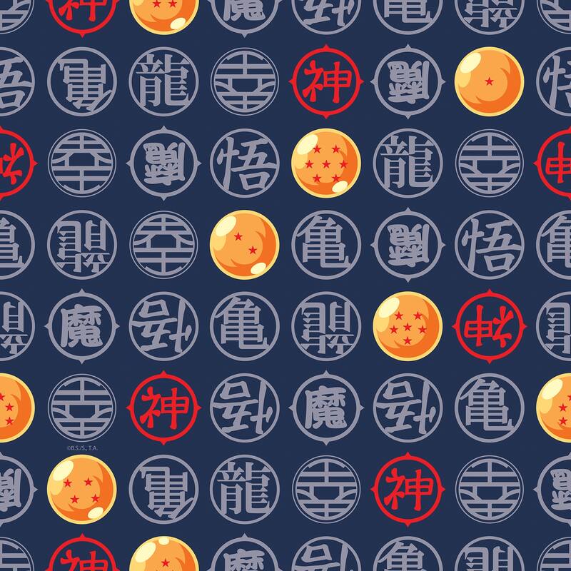 RoomMates Dragon Ball Z Symbols Blue Peel and Stick Wallpaper - N/A