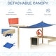 preview thumbnail 3 of 5, Kids Sandbox with Cover and Canopy for Shade and Bottomless Design - Natural-Blue - 70.75" L x 36" W x 56.75" H