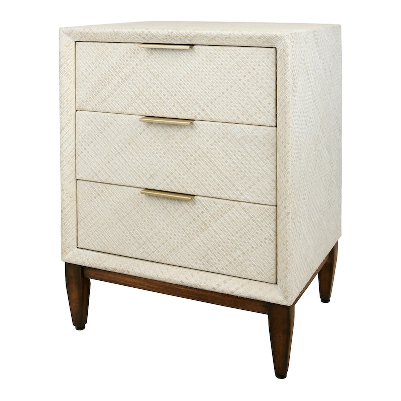 NPD Furniture Brinley 3 Drawers Nightstand - Whitewash