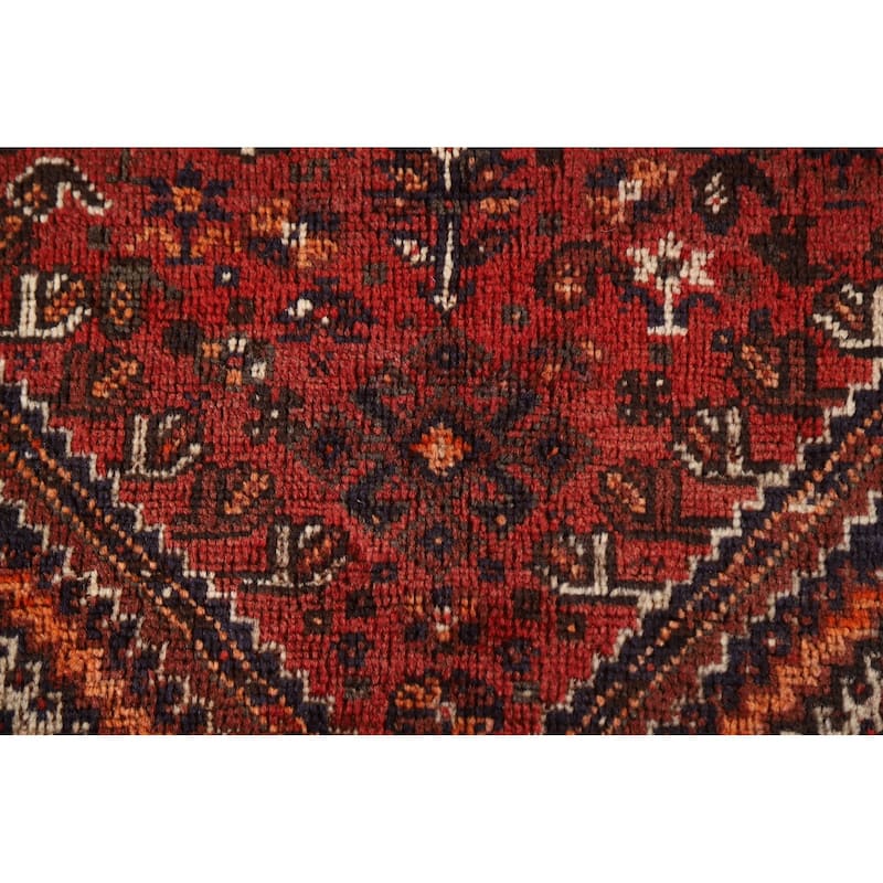 Tribal Geometric Shiraz Persian Vintage Area Rug Handmade Wool Carpet - 3'0"x 5'7"