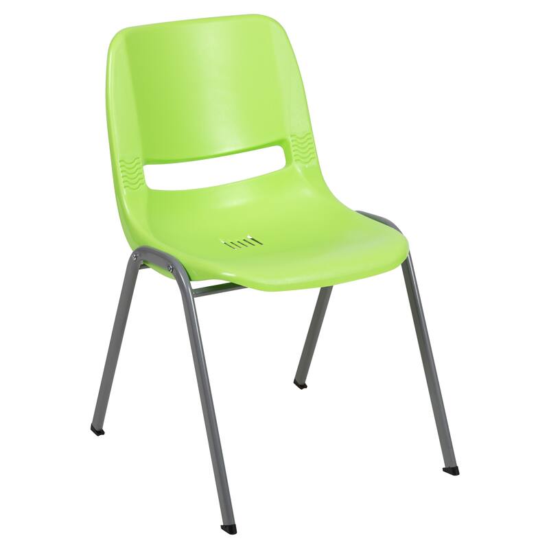 880 lb. Capacity Ergonomic Shell Stack Chair with Metal Frame