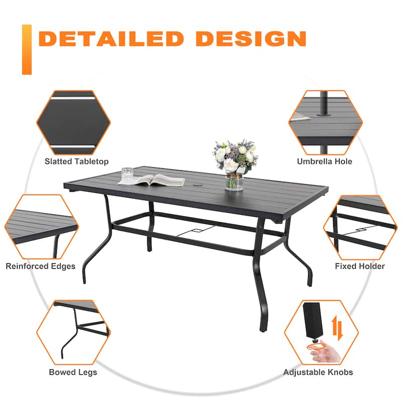 NUU GARDEN Outdoor 7-Piece Iron Dining Set