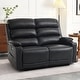 preview thumbnail 1 of 6, MCombo 63.4" Power Loveseat with Adjustable Headrest, Heat and Vibration, Faux Leather Electric Loveseat Recliner 6711 Black