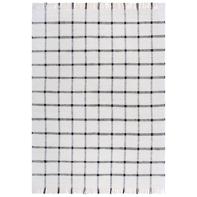 SAFAVIEH Handmade Montauk Espedita Cotton Rug - 8' x 10' - Ivory/Black