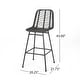 preview thumbnail 10 of 18, Sawtelle Outdoor Wicker Barstools (Set of 2) by Christopher Knight Home