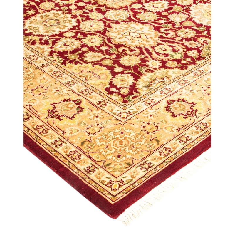 Overton Hand Knotted Wool Vintage Inspired Traditional Mogul Red Area Rug - 4' 9" x 7' 4"