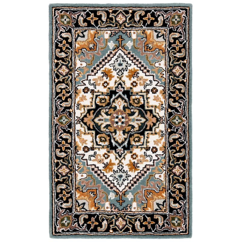 SAFAVIEH Handmade Heritage Carrol Traditional Oriental Wool Rug - 2'3" x 4' - Grey/Green