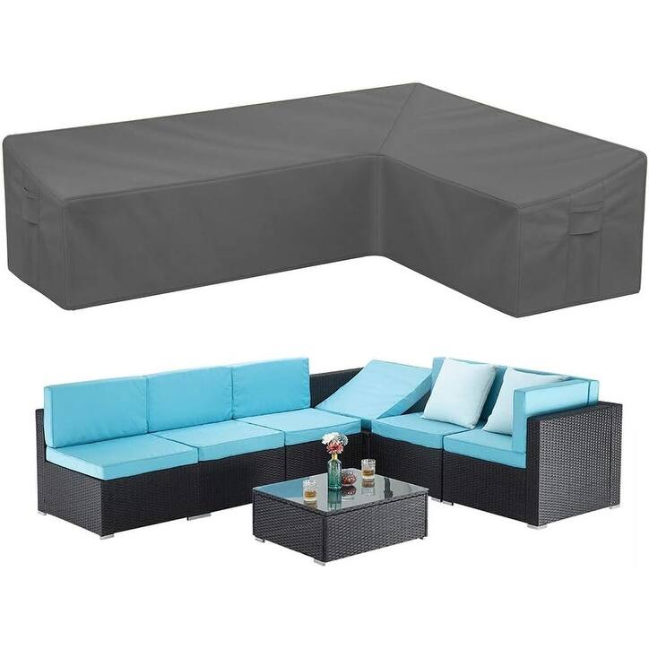 Patio Sectional Sofa Cover Heavy Duty Waterproof - 104x83(L Shaped-Right Facing)