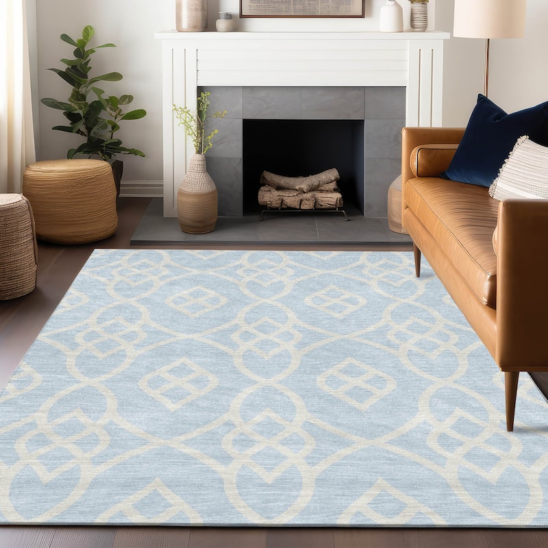 Machine Washable Indoor/ Outdoor Chantille Trellis Modern Rug