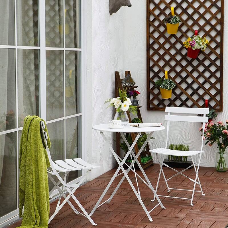Round 2 Person - 23.6" Long Bistro Set (6 Colors )