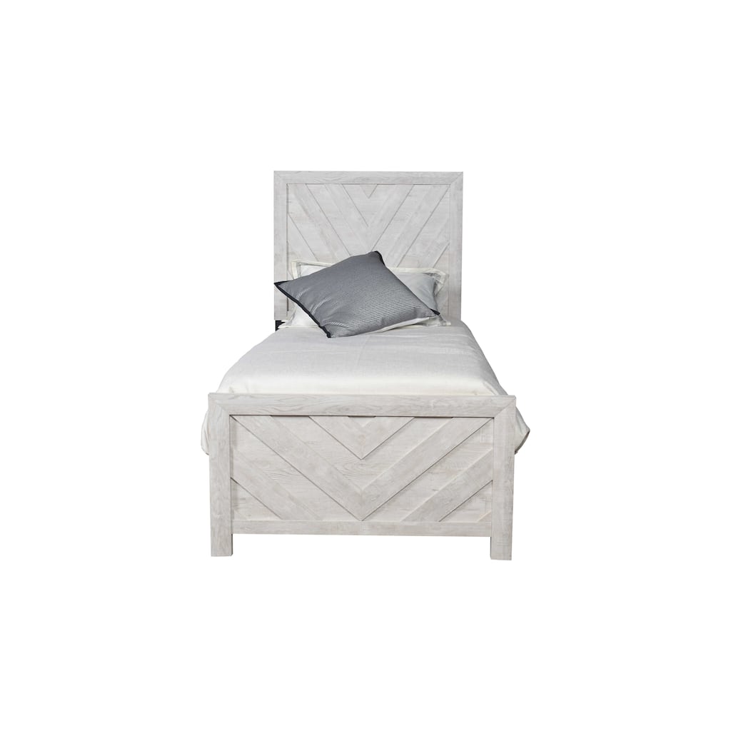 Twin Size Wood Modern Platform Bed with Headboard and Slat Support