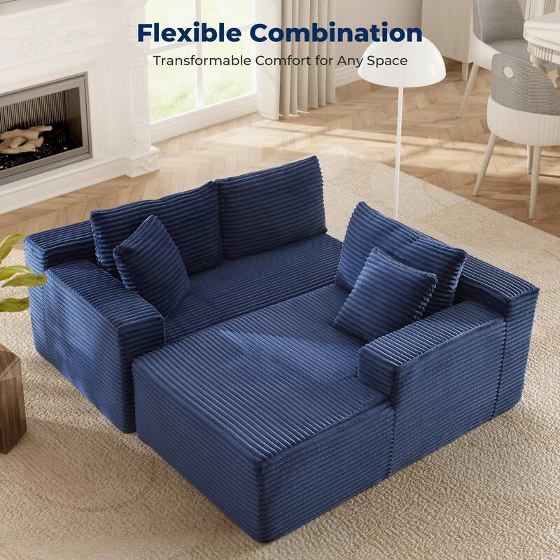 103" Cloud Sectional Couch for Living Room, Boneless L-Shaped Modular Couch with Chaise Lounge
