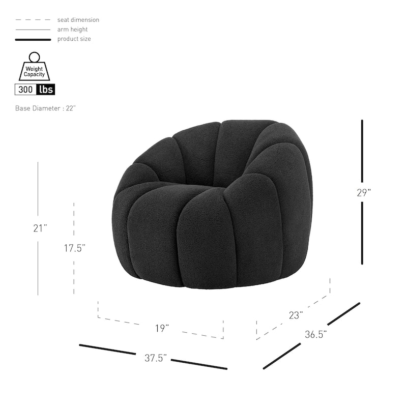 NPD Furniture Callista Boucle Swivel Accent Chair