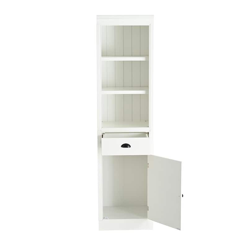 Freestanding 5-Tier Display Book Shelf with File Drawer, Bookcase with Storage Cabinet, Wooden Organizer Pantry Cabinet