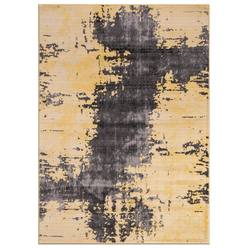 World Rug Gallery Abstract Design Distressed Blue Area Rug