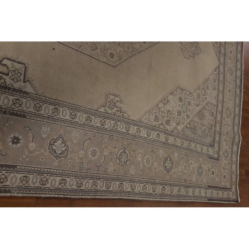 Geometric Tabriz Persian Vintage Area Rug Hand-Knotted Wool Carpet - 7'6"x 11'7"