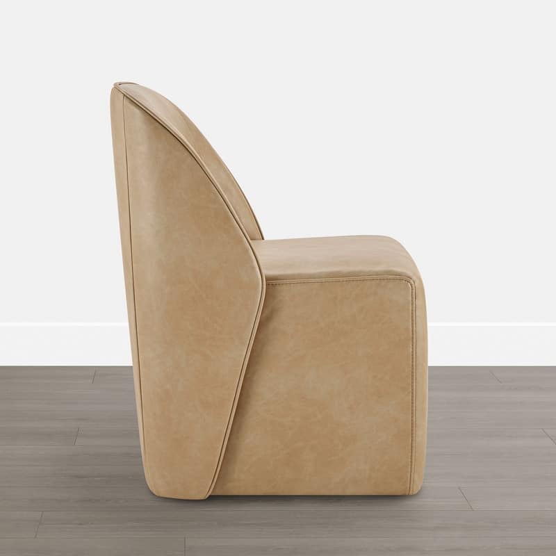 Spruce & Spring Modern Upholstered Dining Chair with Hidden Casters