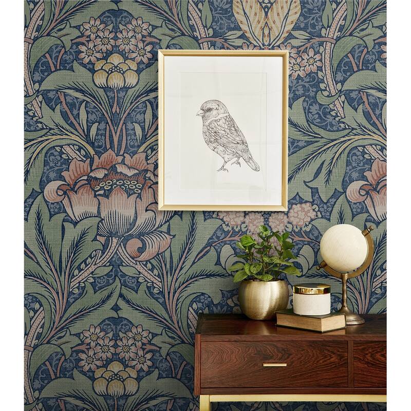 NextWall Acanthus Floral Peel and Stick Wallpaper