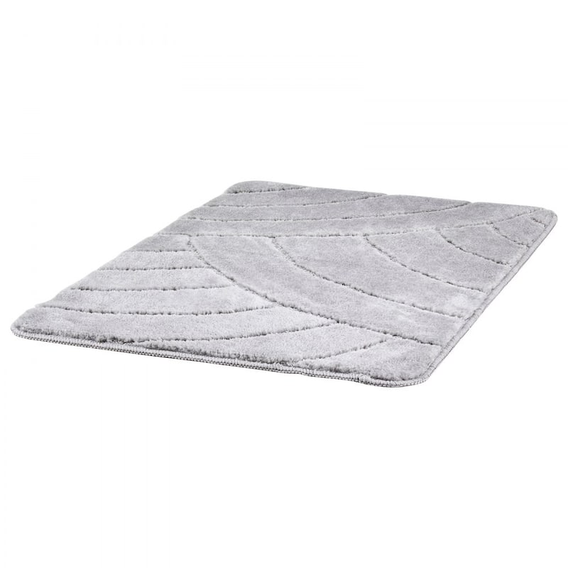 Grey Indoor Door Mat Polyester Rubber Non-Slip Absorbent 35x24in - 35.83 x 24.02 x 0.47 in