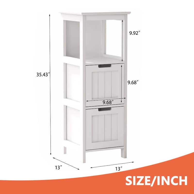 2-Drawer Bathroom Floor Cabinet, Storage Organizer Rack Stand