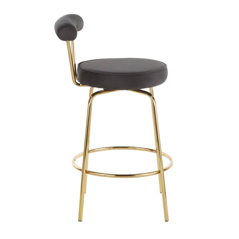 Silver Orchid Caines 26" Fixed-Height Gold Counter Stool (Set of 2)