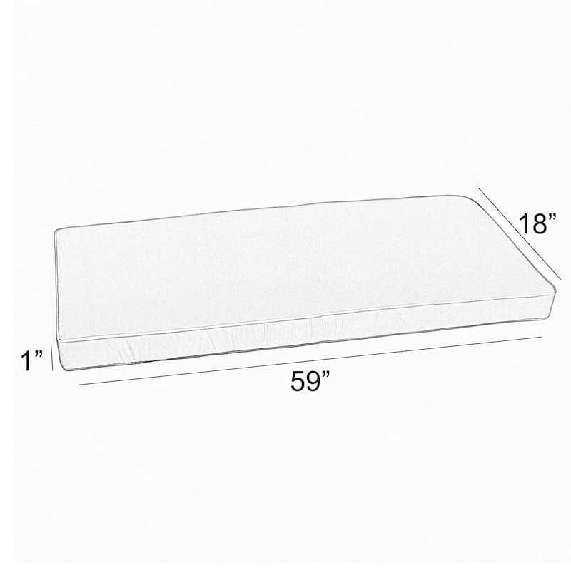 Sorra Home Indoor/Outdoor Solid Corded Bench Cushion