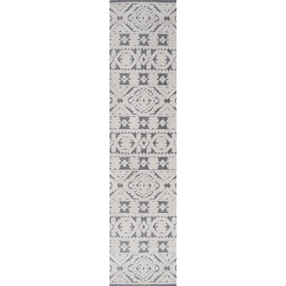 JONATHAN Y Jordan High-Low Pile Mediterranean Tile Indoor/Outdoor Area Rug
