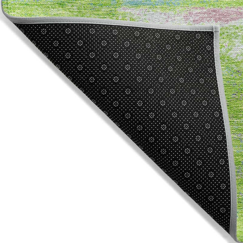 Machine Washable Indoor/ Outdoor Abstract Modern Chantille Rug