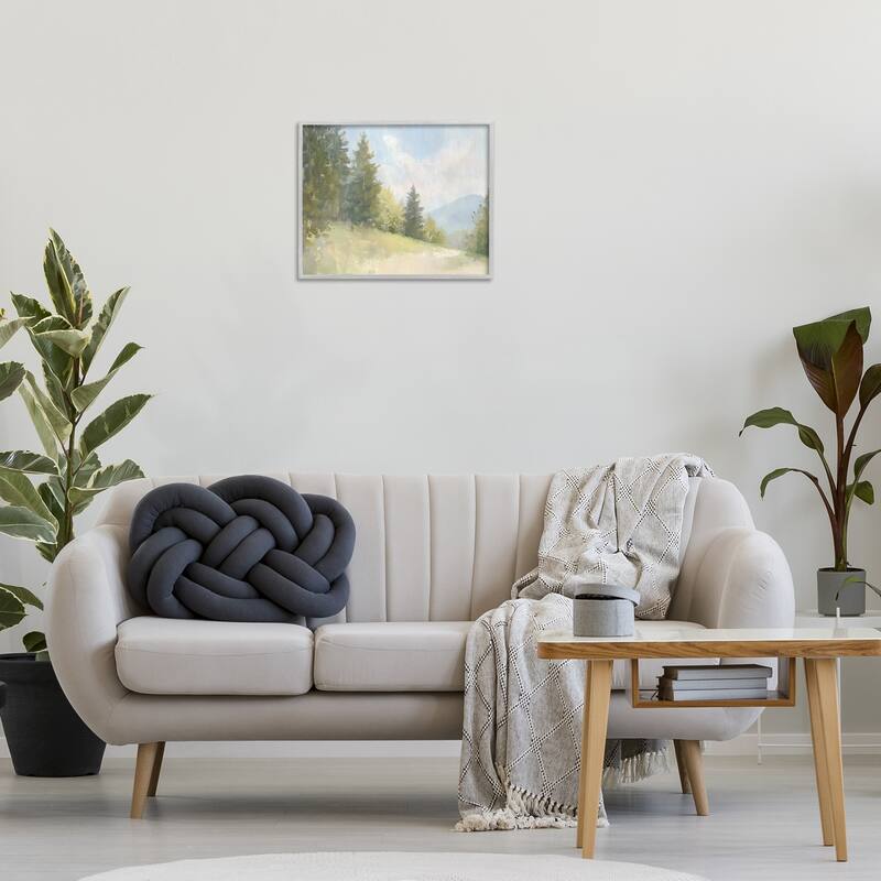 Stupell Meadow Of Green Landscape Framed Giclee Art Design By Petal Prints Design