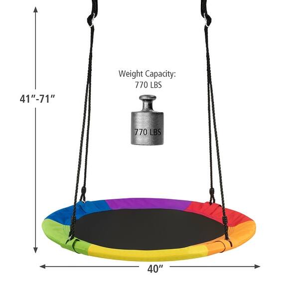 Costway 40'' Flying Saucer Tree Swing 900D Round Swing w/ Multi-ply - See Details
