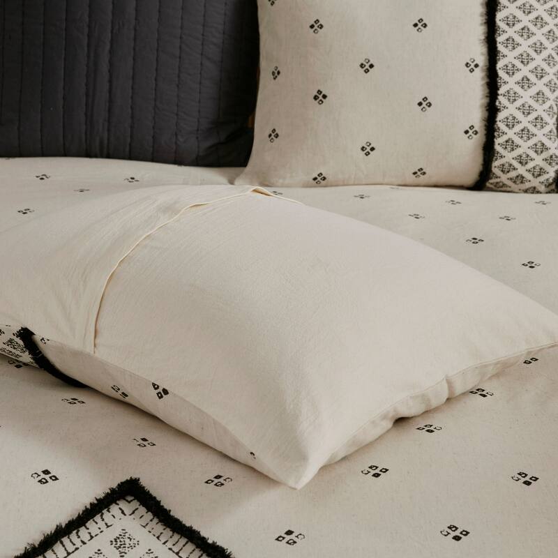 INK+IVY Marta Flax and Cotton Blended Duvet Cover Set