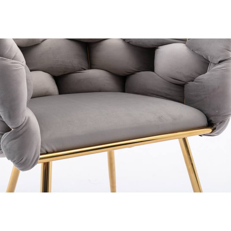 Modern Simple Leisure Velvet Single Sofa Chair Bedroom Lazy Person Household Dresser Stool Manicure Table Back Chair Set Of 2