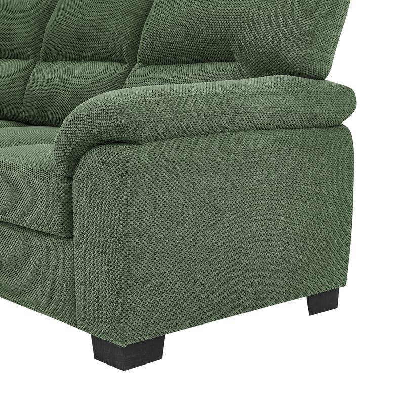 3-Seater Sofa, Modern Living Room Furniture, Textured Fabric Sofa,Minimalist Settee, Comfortable Armchair,Sturdy Frame Sofa