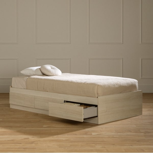 slide 2 of 13, South Shore August 3-Drawer Mates Bed Bleached Oak