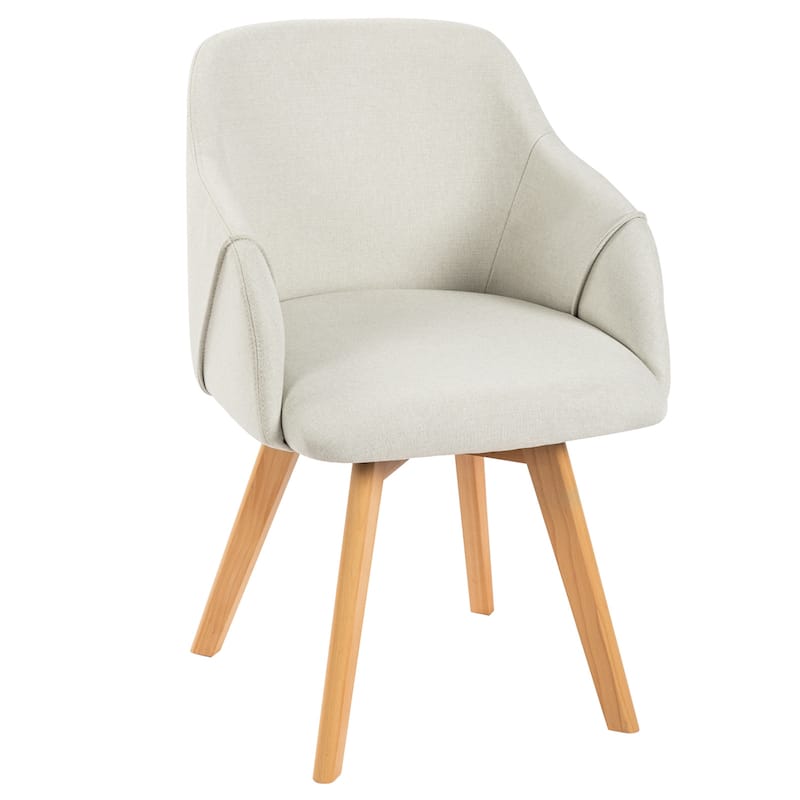 Upholstered Swivel Dining Chairs Set of 2 with Solid Wood Legs - 33.1" H x 21.5" W x 22.5" D