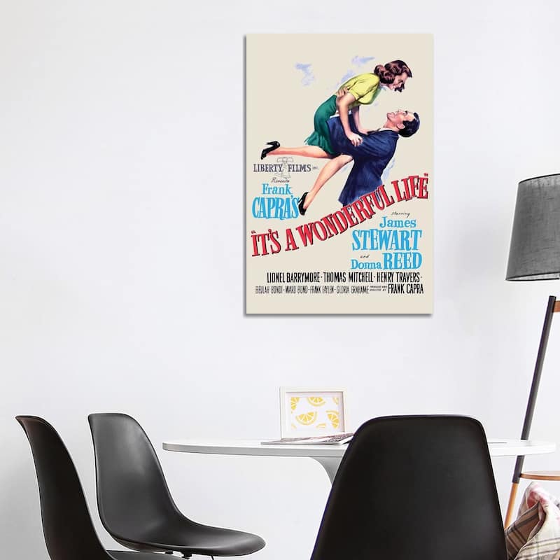 iCanvas "It's A Wonderful Life Movie Poster" by Radio Days Canvas Print - 40x26x1.5