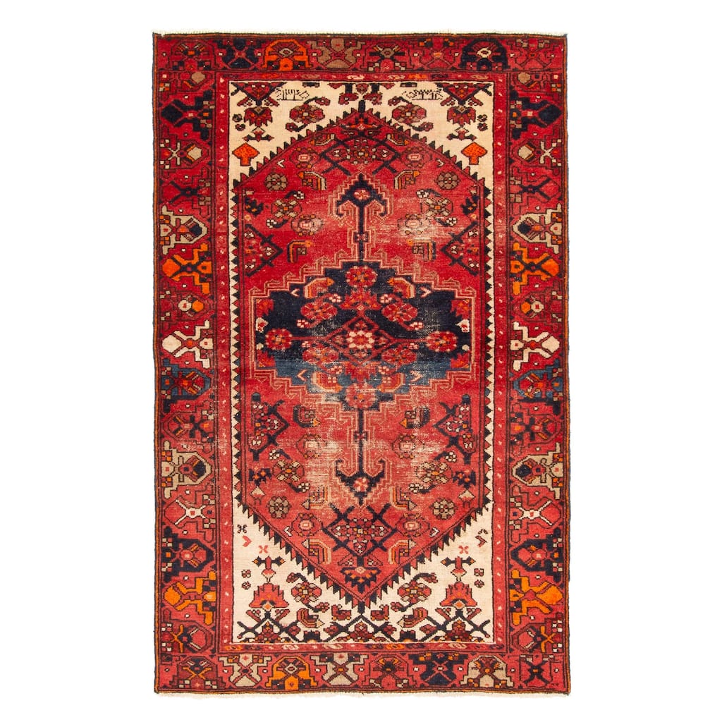 ECARPETGALLERY Hand-knotted Andelz Red Wool Rug - 4'0 x 6'6