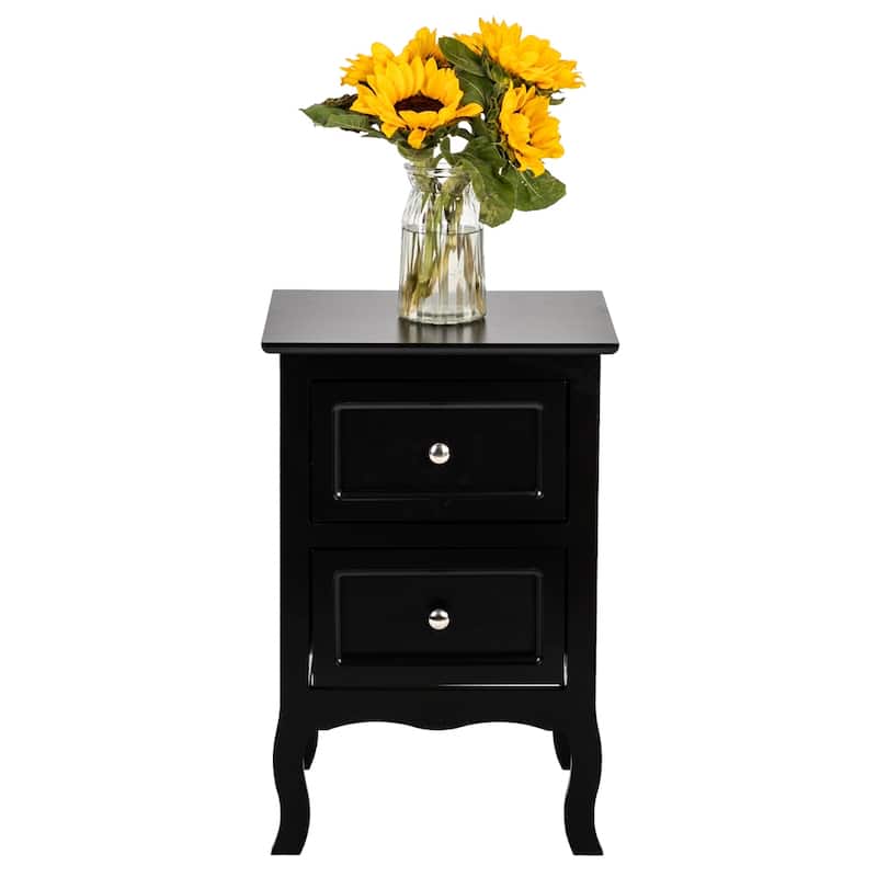 23.62 " Two-Tier Night Table Large Size White/Black