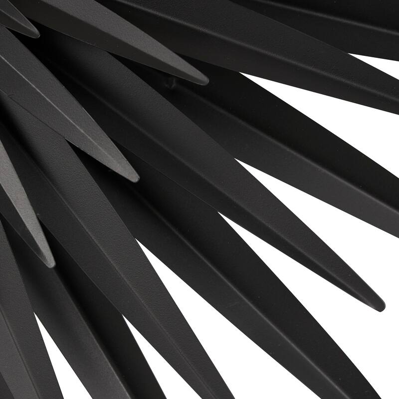 Black Metal Large Layered 3D Sunburst Wall Decor