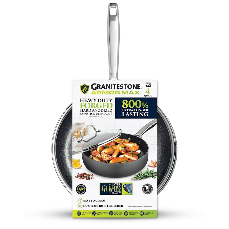 Granitestone Armor Max 4 Qt Deep Saute Pan with Lid