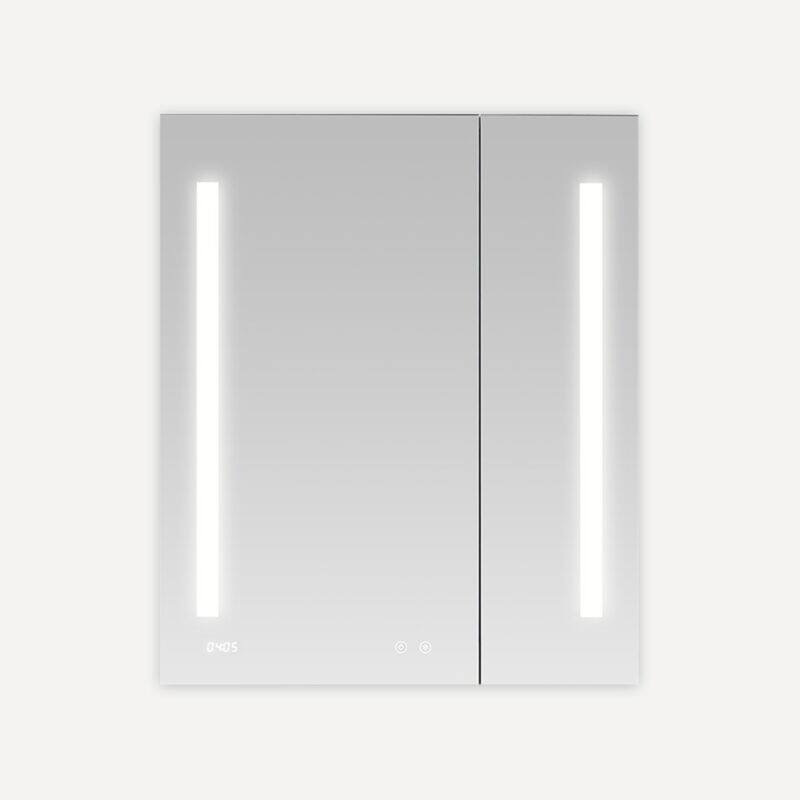 AQUADOM Signature Royale 36W LED Medicine Cabinet Defogger, 3X LED Vertically Adjustable Magnifying Mirror, Electrical Outlets