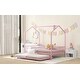 preview thumbnail 6 of 31, House-Shaped Metal Full Size House Bed with Fence and Twin Trundle,Kids Bed Design