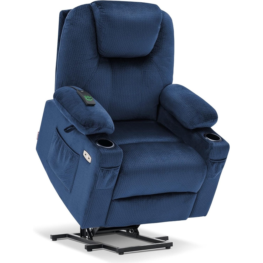 MCombo Electric Power Lift Recliner Chair Sofa with Massage and Heat, 3 Positions, USB Ports, Fabric 7040