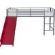 preview thumbnail 10 of 18, Avenue Greene Junior Metal Twin Loft Bed with Slide
