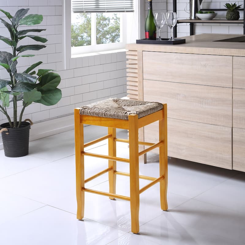 SQ Rush Backless Wood 24-inch Counter Stool - Oak