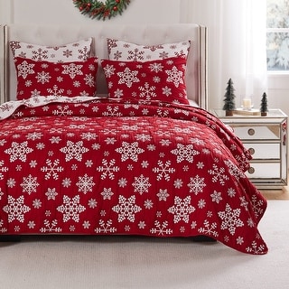 Greenland Home Novelty Holiday Reversible Matelasse Coverlet Set