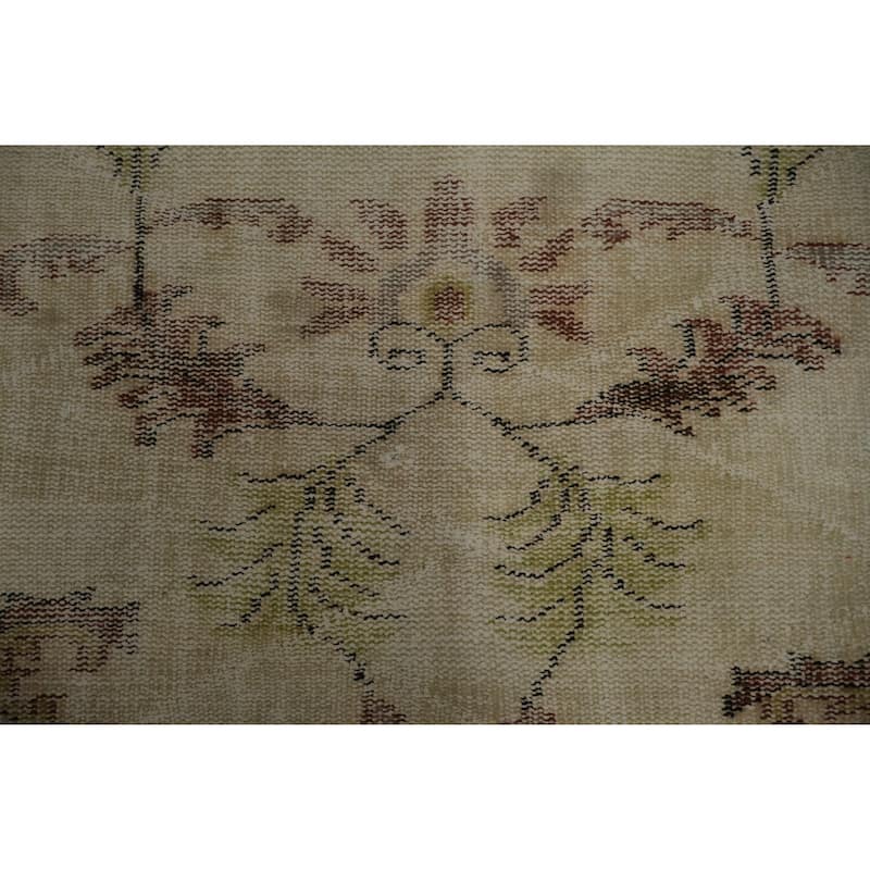 Hand Knotted Oriental 100% Wool Carpet Transitional Floral Beige & Ivories Anatolian Area Rug - 9' 9'' X 5' 6''