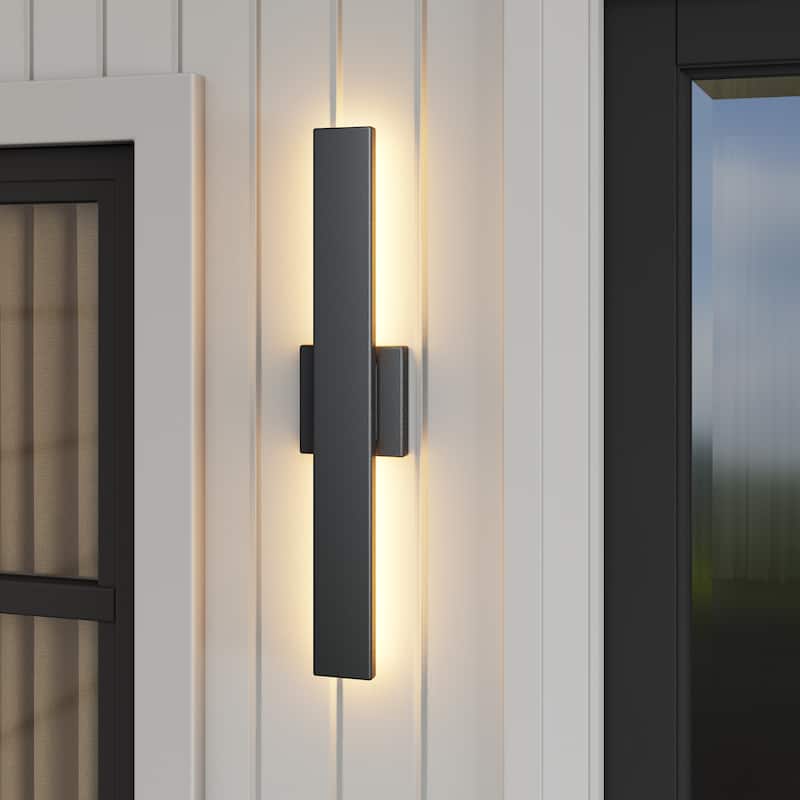 Modern LED Wall Light Outdoor Wall Sconce - Medium - Black
