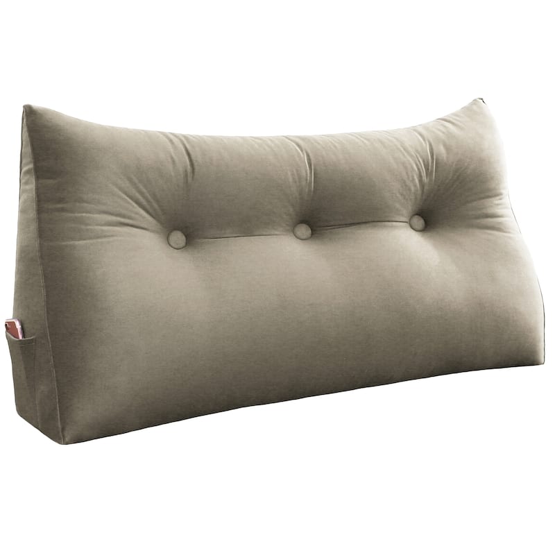 WOWMAX Dorm Bed Wedge Reading Pillow Headboard Back to College Velvet